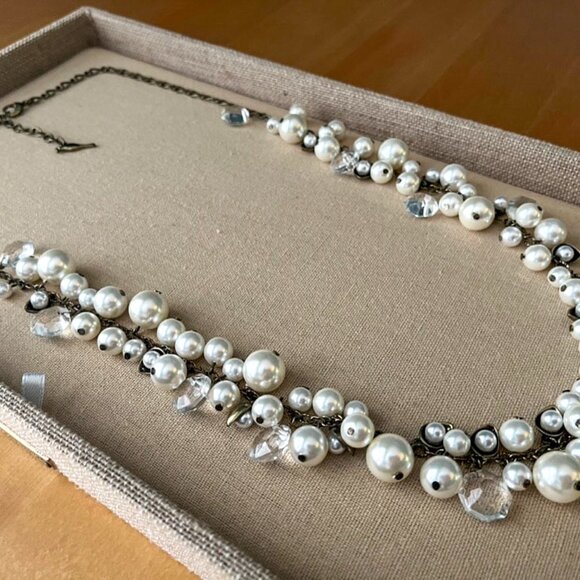 Chloe + Isabel - Pearl and Crystal Drops Long Necklace - Picture 3 of 7